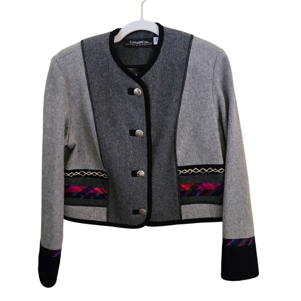 Canvasbacks Lutton & Horsfield Vintage Wool Tyrolian Cropped Jacket Size 12